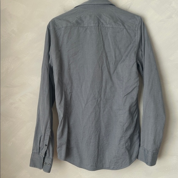 Tiger of Sweden button down shirt Steel 8 grey pinstripe cotton size 41 medium - Picture 7 of 7